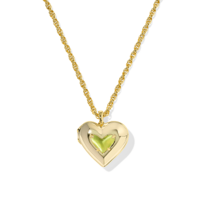 Ari Puffy Heart Locket Short Pendant Necklace