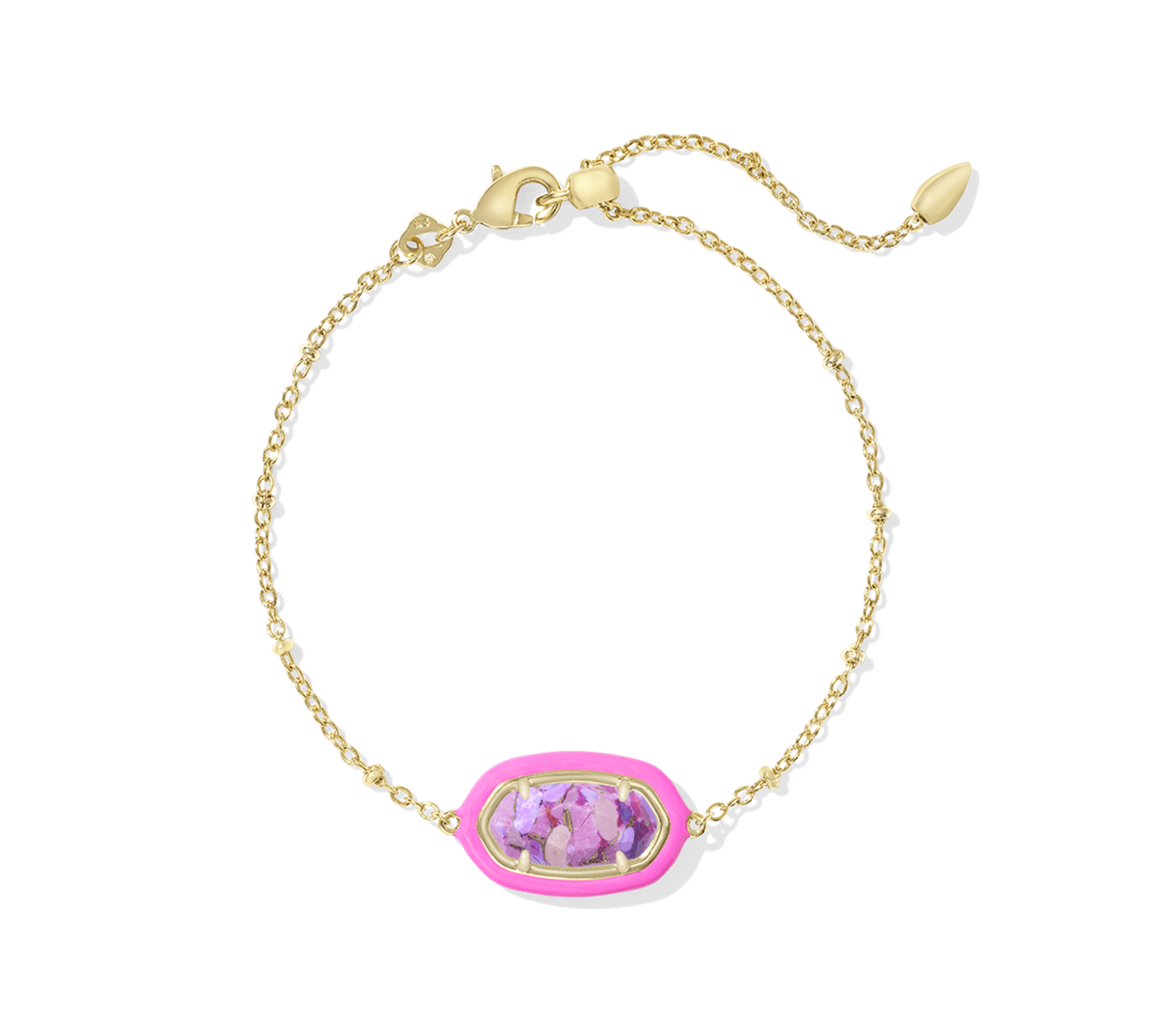Elaina Enamel Frame Delicate Chain Bracelet