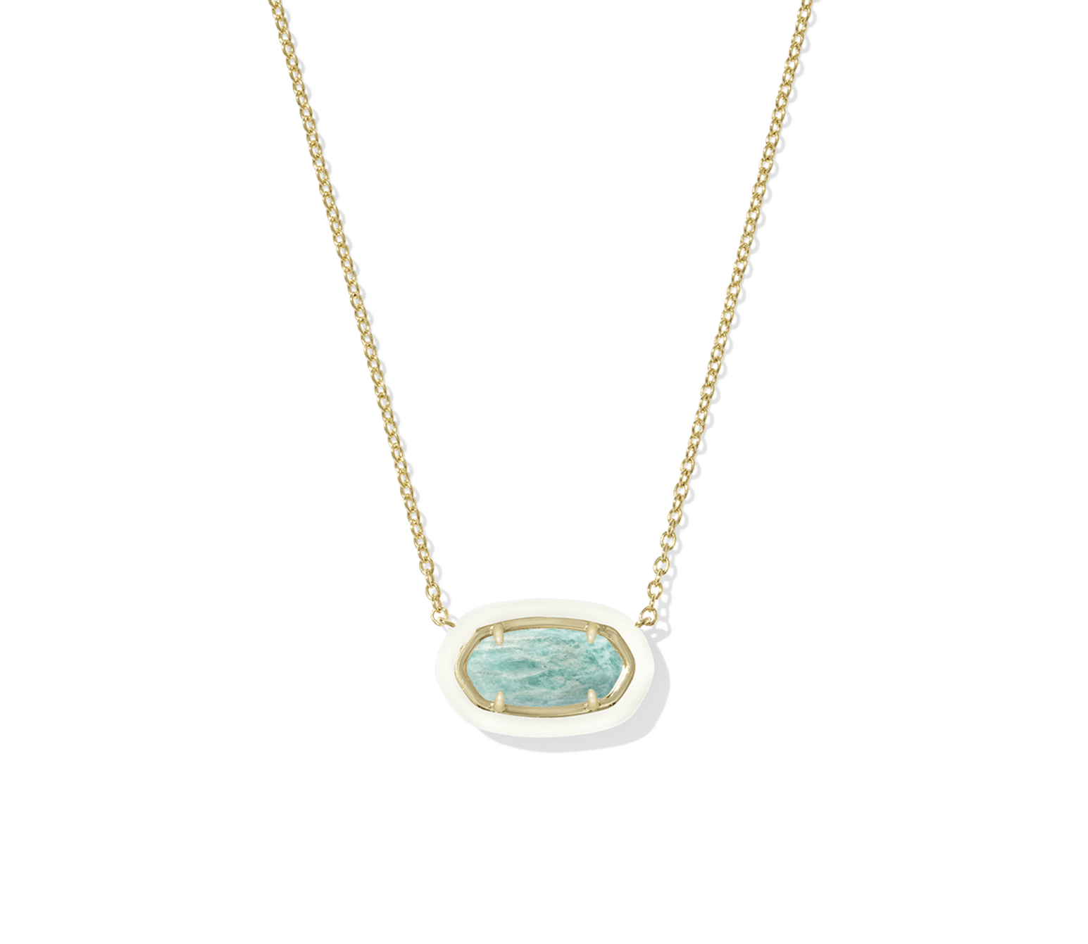 Elisa Enamel Frame Short Pendant Necklace