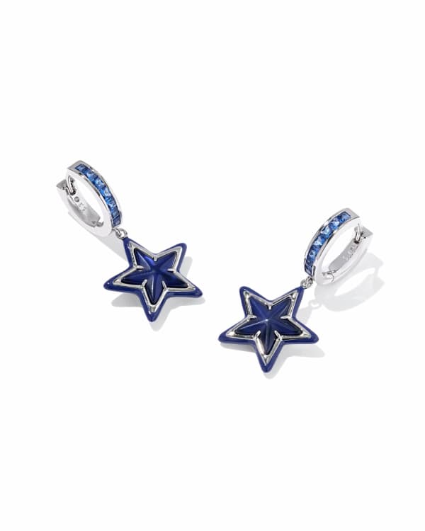 Cassidy Silver Enamel Huggie Earrings
