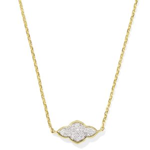 Abbie 14k Yellow Gold Pave Pendant Necklace