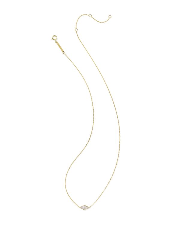 Abbie 14k Yellow Gold Pave Pendant Necklace - alternate view