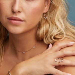 0.36 ct Lab Grown White Diamond Astrid 14k Yellow Gold Open Frame Ring - view 2