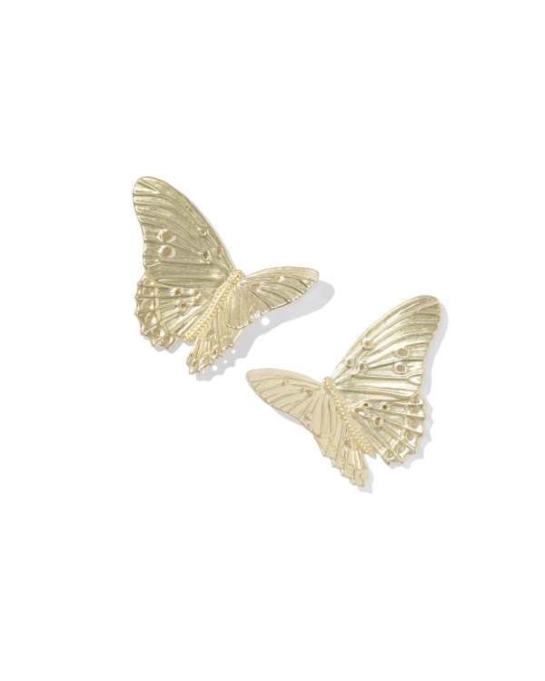 Cailey Butterfly Gold Statement Stud Earrings