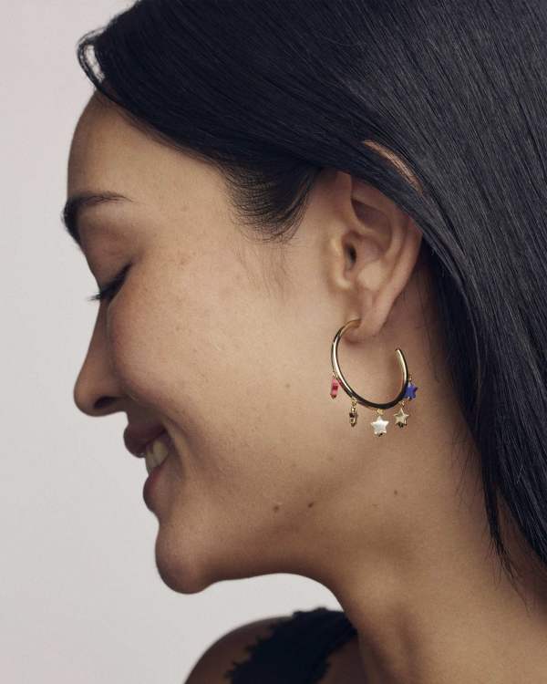 Camila Gold Hoop Earrings - view 2