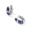 Courtney Silver Enamel Huggie Earrings
