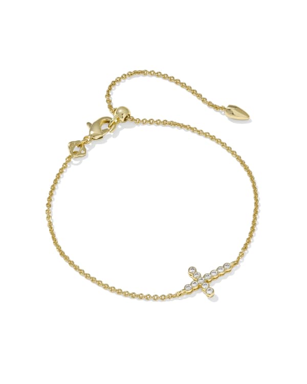 Cross Gold Crystal Delicate Chain Bracelet