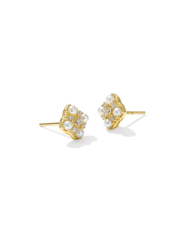 Dira Luxe 14k Yellow Gold Stud Earrings