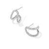 Daphne Pave Silver Huggie Earrings