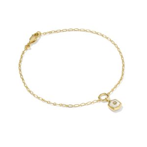 Davie 18k Gold Vermeil Stone Link and Chain Bracelet