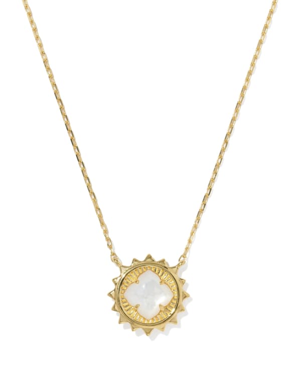 Dira Sun 18k Gold Vermeil Stone Short Pendant Necklace