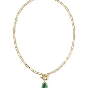 Elisa Gold Enamel Link and Chain Necklace - alternate view