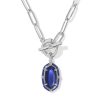 Elisa Silver Enamel Link and Chain Necklace