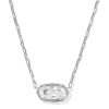 Elisa Luxe Silver Short Pendant Necklace