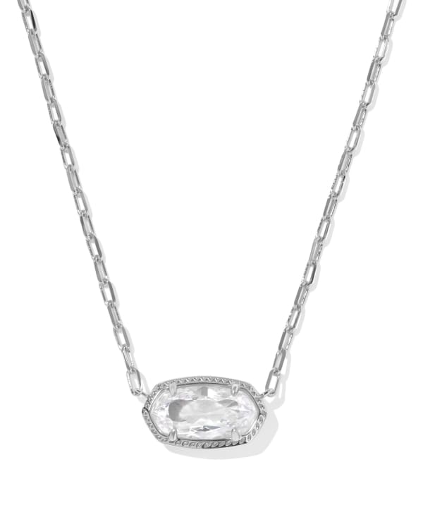 Elisa Luxe Silver Short Pendant Necklace