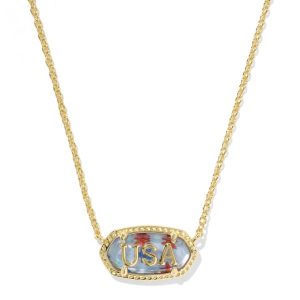 Elisa USA Gold Short Pendant Necklace