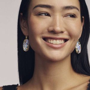 Elle Multi Star Gold Drop Earrings - view 2