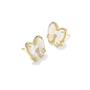 Haley Bow Gold Stud Earrings