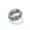 Ida Vintage Silver Band Ring in Sea Green Chrysocolla