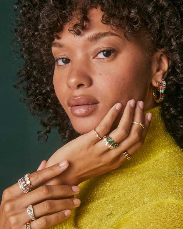 Jamie Gold Huggie Earrings - view 2