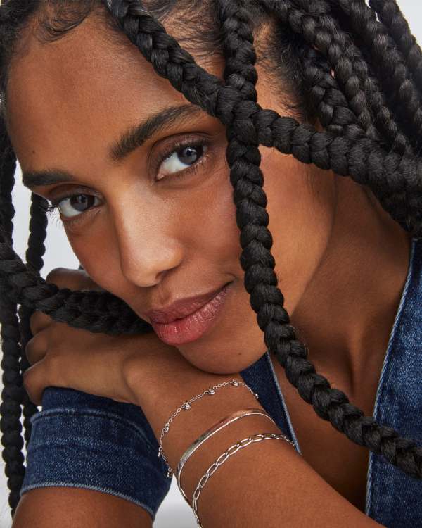Kassie Set of 3 Chain Bracelets in Silver - view 2