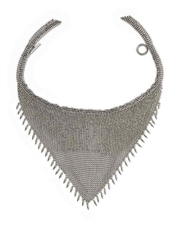 Keziah Vintage Silver Statement Bandana Necklace