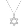 0.26 ct Lab Grown Diamond Star of David Pendant Necklace in 14k White Gold