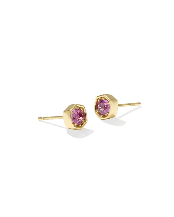 0.36 ct Lab Grown Gemstone Davie 14k Yellow Gold Stud Earrings