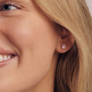 0.36 ct Lab Grown Gemstone Davie 14k Yellow Gold Stud Earrings - view 2