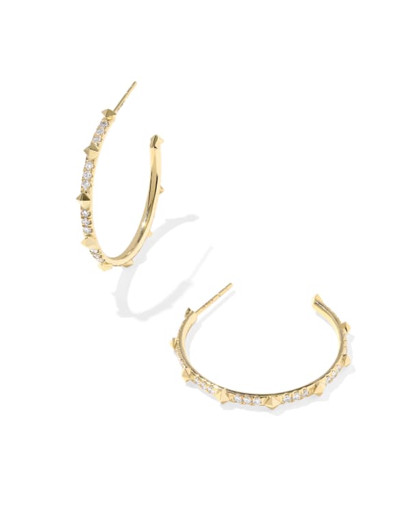 0.55 ct Lab Grown White Diamond Astrid 14k Yellow Gold Hoops