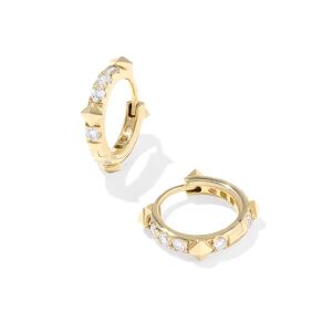 0.67 ct Lab Grown White Diamond Astrid 14k Yellow Gold Huggies