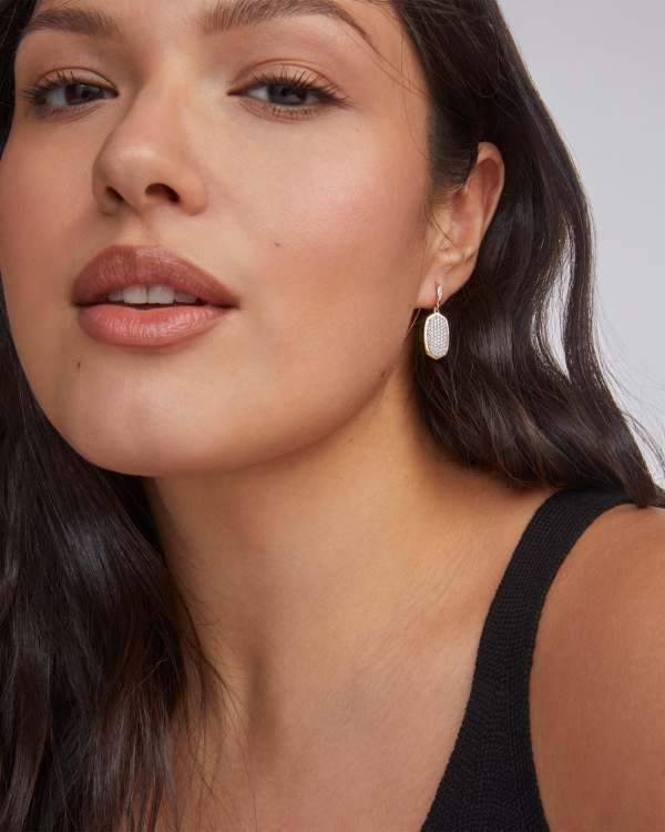 0.78 ct Lee Earrings in Pave Diamond and 14k Yellow Gold - view 2