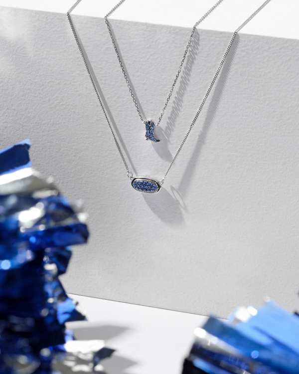 Lisa 14k White Gold Pendant Necklace in Blue Sapphire - alternate view