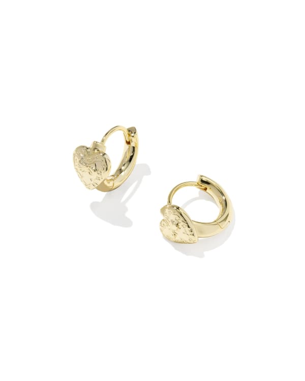 Kendra Scott x LoveShackFancy Heart Gold Huggie Earrings
