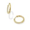 Mackenzie 18k Gold Vermeil Small Hoop Earrings in White Topaz