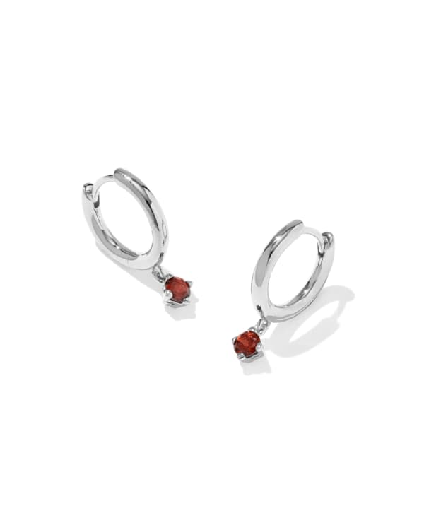 Maisie Sterling Silver January Huggie Earrings