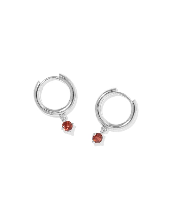 Maisie Sterling Silver January Huggie Earrings - view 2