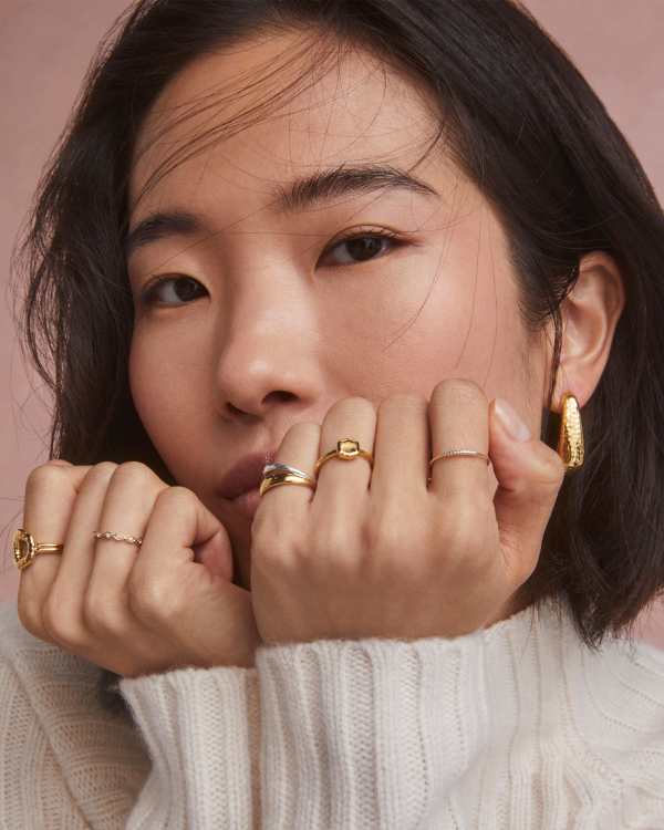 Meg Double Band Ring in Mixed Metal - view 2