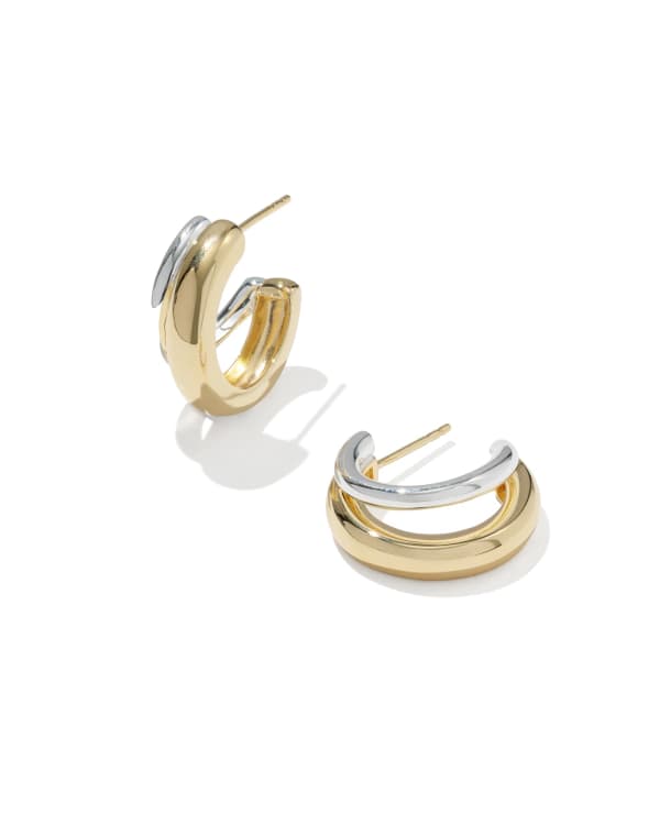 Meg Mixed Metal Double Huggie Earrings
