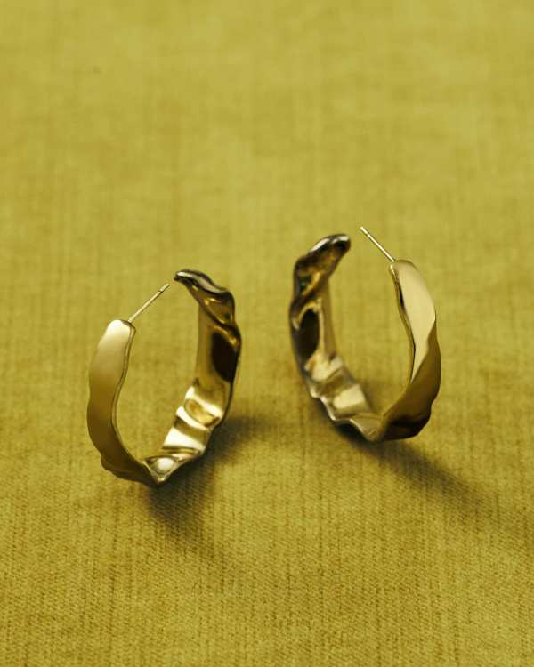 Holland Vintage Gold Hoop Earrings - view 2