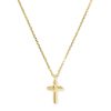 Metal 18k Gold Vermeil Cross Short Pendant Necklace