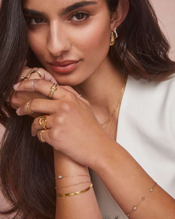 0.12 ct Michelle 14k Yellow Gold Delicate Bracelet in White Diamond - view 2