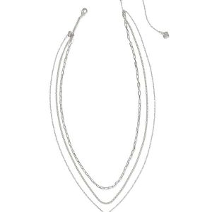 Mini Elisa Silver Triple Strand Necklace - alternate view