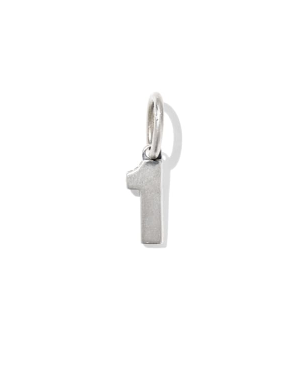 Large Metal Number 2 Oxidized Sterling Silver Charm - view 2