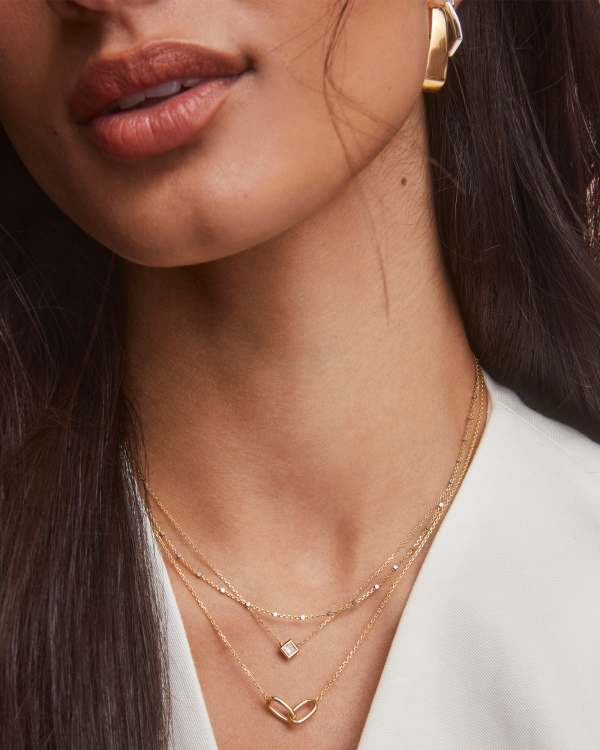 18 Inch Single Satellite Chain Necklace in Mixed Metal - alternate view