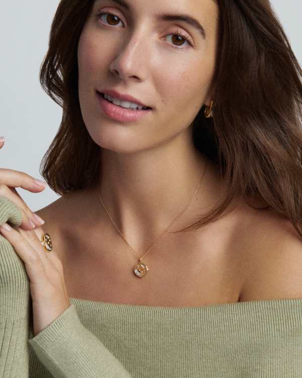 Skye Celestial 18k Yellow Gold Vermeil Locket Pendant Necklace - alternate view