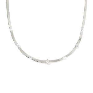 Virginia Sterling Silver Chain Necklace in White Topaz