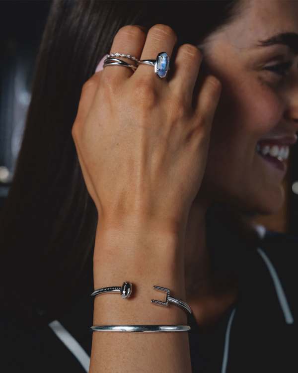 Wynn Silver Football Cuff Bracelet - view 2