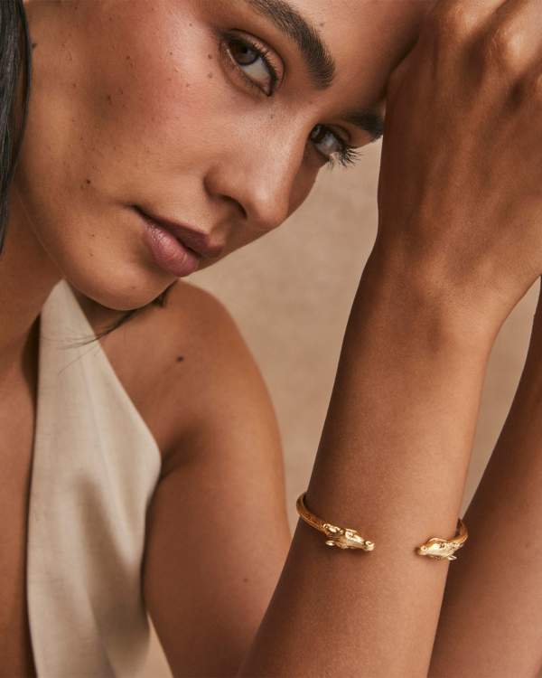 Beau Cuff Bracelet in Vintage Gold - view 2