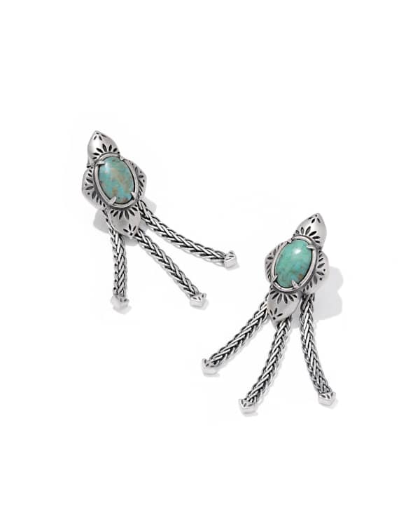 Abbie Oxidized Sterling Silver Fringe Convertible Drop Earrings